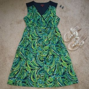 Merona print sleeveless dress w/crochet detail